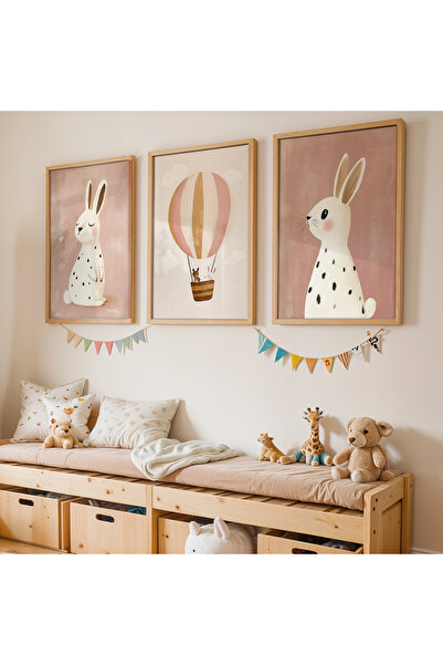 Artiera Σετ ζωγραφικής 3 τεμαχίων με παστέλ μπαλόνια κουνελιών για κοριτσίστι...