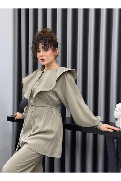 Cardella Liora Summer Tnsl Fabric Zip Detail Shirt and Pants Set – Modern Hij...