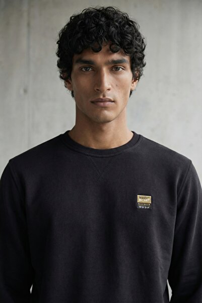 Butikayandon Men's Crew Neck Front Printed 3 Thread Sweatshirt