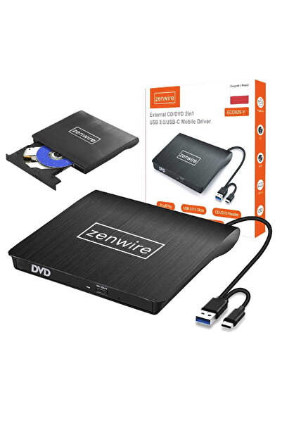 zenwire Unitate externă de gravare DVD/CD Zenwire®, USB 3.0, Recorder CD/DVD ...