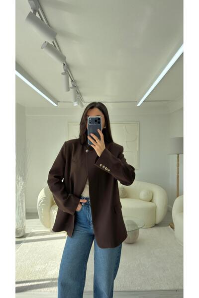 LUUNA STORE Stand-Up Collar Jacket - Brown