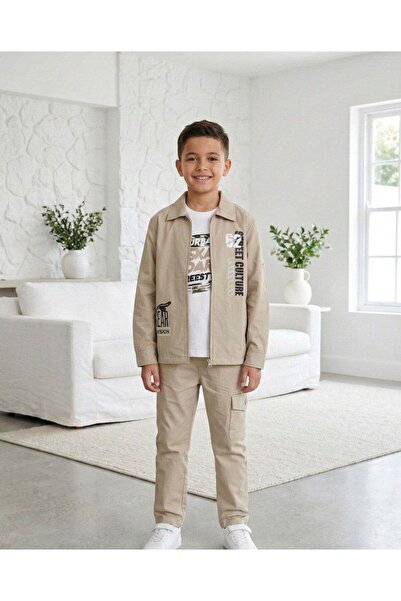 alqarat طقم صيفي للأولاد مكون من 3 قطع بتصميم "Urban Vibe"