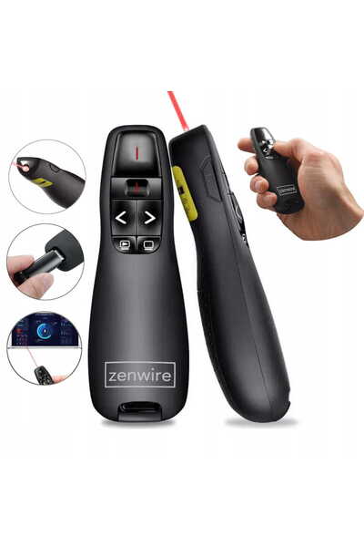 zenwire Presenter Laser Wireless Zenwire® S15, USB 2.4GHz, raza 100 m, compat...