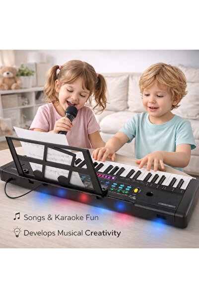 LEAN Ηλεκτρονικό πληκτρολόγιο MQ-6112, μικρόφωνο, υποστήριξη παρτιτούρας, 61 ...