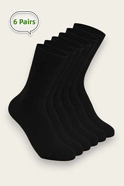İbrahim Berk جوارب تنس قطنية سوداء للجنسين، 6 أزواج، طول مناسب للجوارب