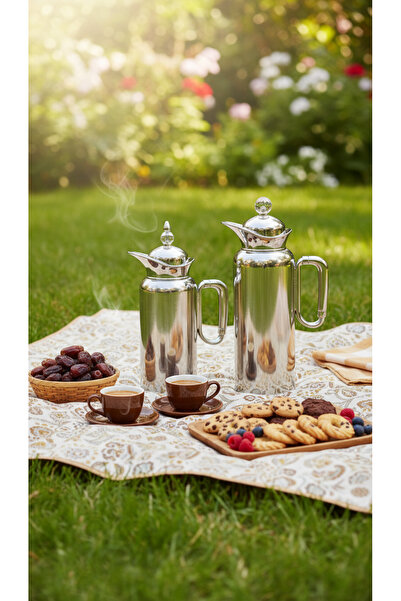 Generic Elegant design tea and coffee thermos set, 1 liter/750ml