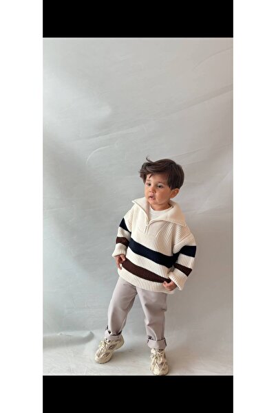 Teeny Weeny Kids Set pantaloni tricotati cu dungi pentru baieti