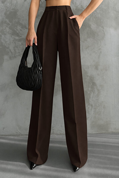 Balenbi Ženske plisirane široke noge visokog struka Licra Palazzo pantalone K...