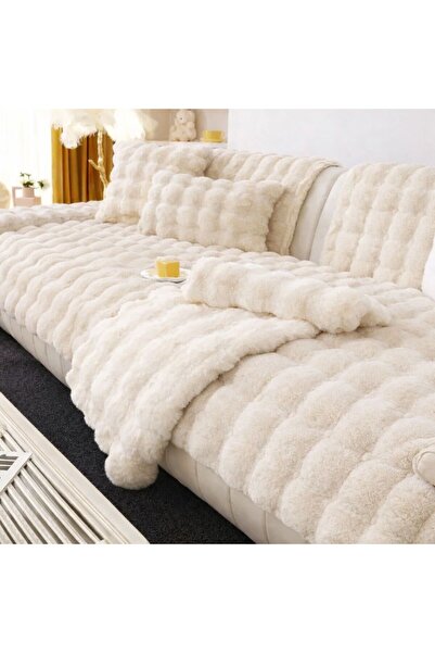 new colourse Plush 3-Seater Sofa Cover 1 Piece Cover