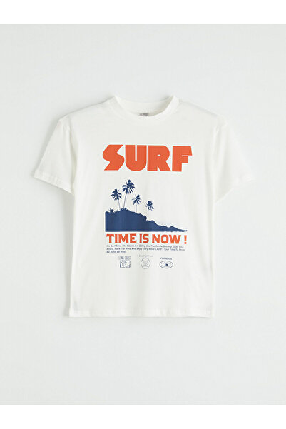 LC Waikiki Peak New Season Slogan Printed Crew Neck Boys' T-Shirt