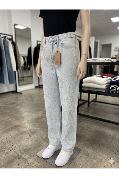 Safari Taşlı Buz mavisi Jean