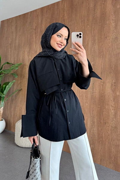 Hazamoda قميص لونا مانشيت أسود