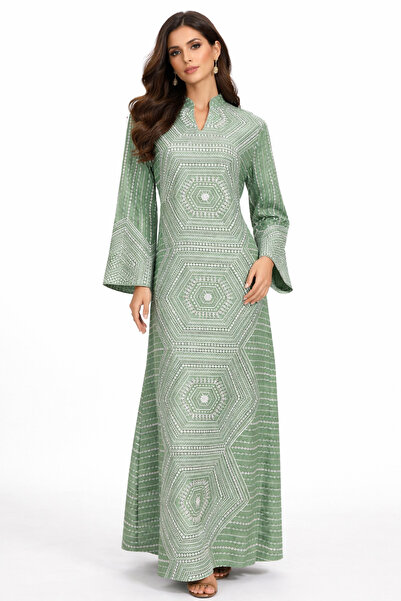ELLA Kuwaiti jalabiya for special occasions with a luxurious geometric patter...