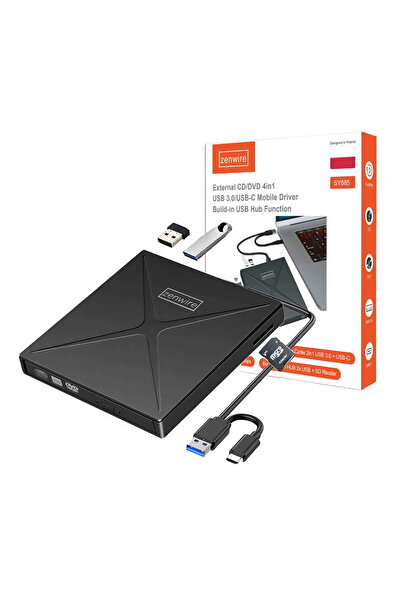 zenwire DVD writer extern, 4in1, USB 3.0, CD, DVD +/-, RW, extern portabila, ...