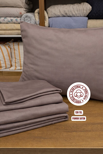 sutra 120 Thread Count 100% Cotton Satin Solid Color Double Duvet Cover Set