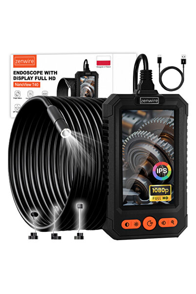 zenwire Endoscop Zenwire® T40, Cablu 5 m, Ecran IPS 4.3”, Camera 2 Mpix Ø8 mm...