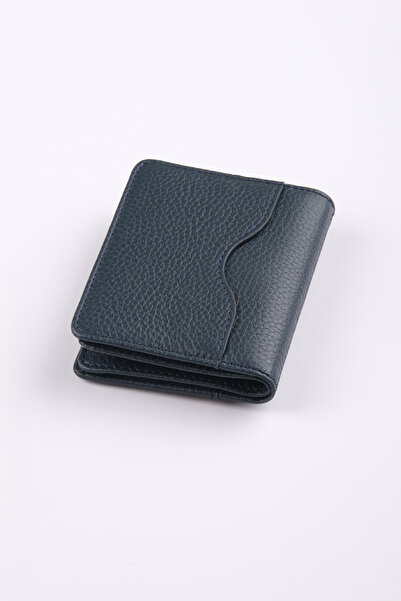 Ancora Leather Genuine Leather Card Holder -26207-Navy Blue
