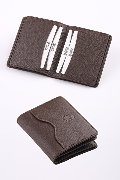 Ancora Leather Genuine Leather Card Holder -26207-Brown
