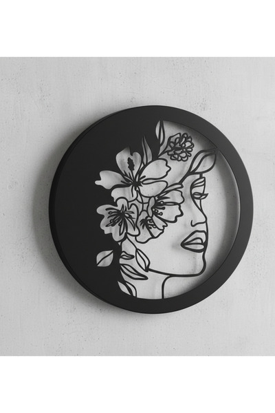 ┃Floravis Metal Duvar Tablosu – Çiçekli Kadın Silueti Modern Duvar Dekoru