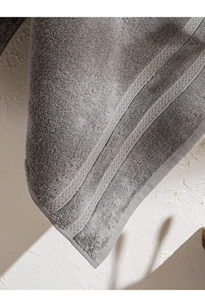 LC Waikiki Γκρι πετσέτα μπάνιου Βαμβάκι τεμαχίων 70x140 εκ.