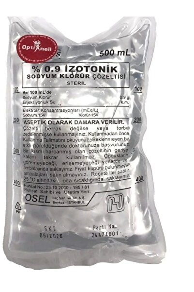 Optinell Nacl Burun Temizleme Suyu Serumu (%0.9) 500Ml. 25 ADET