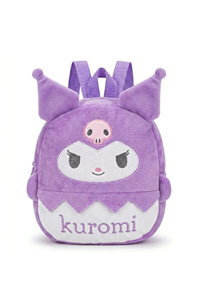 ABYZ Geantă de rucsac Kuromi violet din pluș , 21x16x6 cm, model Kawaii cu br...