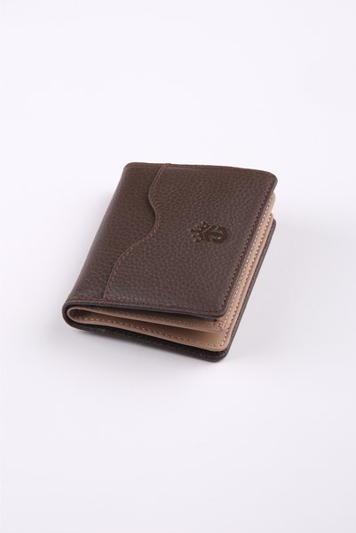 Ancora Leather Genuine Leather Card Holder -26207-Coffee/Earth
