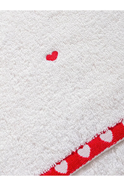 LC Waikiki Λευκή Καρδιά Με κέντημα Πετσέτα Προσώπου