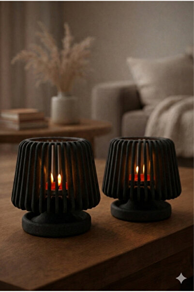 3D 2’li Dekoratif Mumluk – Modern Minimal Tealight Mumluk | Masa Üstü Ev Dekoru