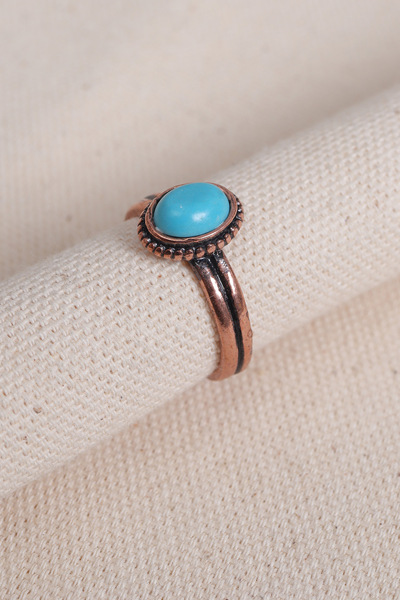 Süspüs Accessories خاتم النحاس مع حجر الفيروز