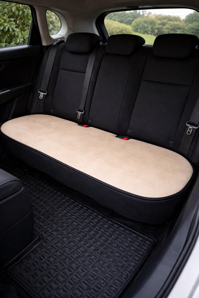RS JANTİ STORE Beige Universal Car Seat Min Leather 5-Piece Set – 4 Seasons Anti-Sweat Non-Slip Sole
