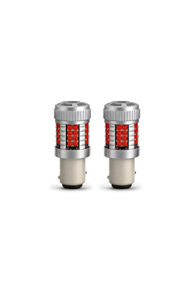 FEMEX Fanlı 1016 Çift Duy P21/5W Tip 40 Ledli Çapraz Tırnak BAY15D Kırmızı