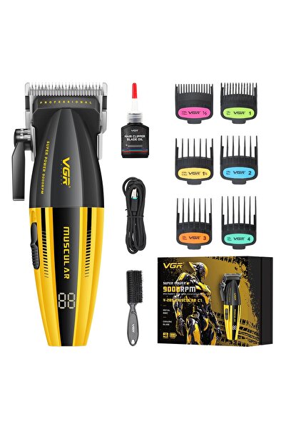 VGR V-285 ماكينة حلاقة كهربائية قابلة للشحن 9000 دورة في الدقيقة شاشة LCD