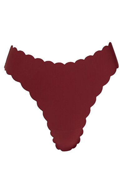 OEM Laser Cut Curved String Panties Burgundy Red Large-XLarge