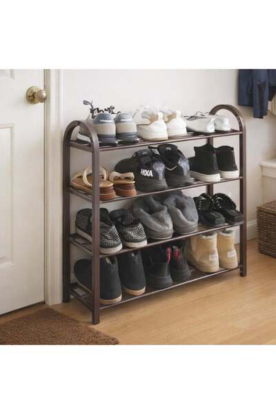 OEM Taupe Shoe Rack with 4 Shelves 61x28x64cm
