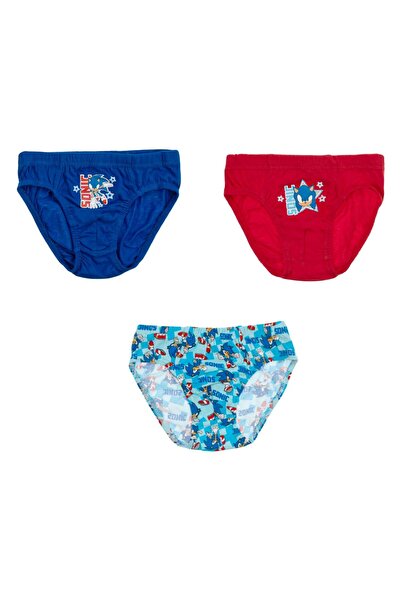 OEM Blue Blue Red Sonic Panties Set for Children - 3 Pairs 4-6 Years