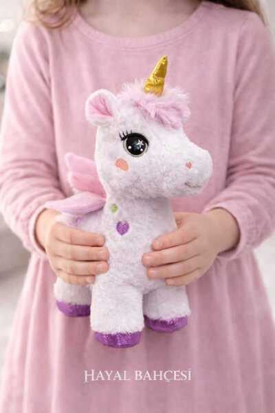 HAYALBAHÇESİ Kanatlı Boynuzlu Unicorn Pony Peluş Oyuncak 35 cm