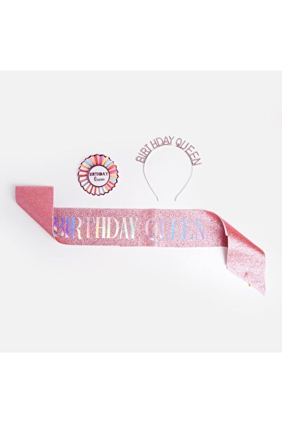 OEM Pink Party Accessories Set "Birthday Queen" - 3pcs