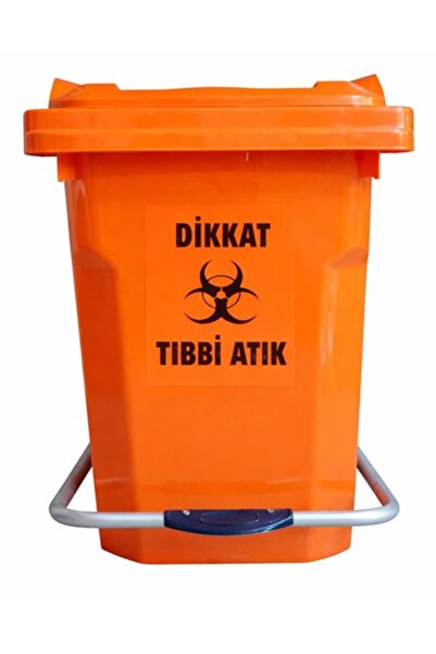 KamusalMarket Tıbbi Atık Kovası 60 lt Metal Pedallı
