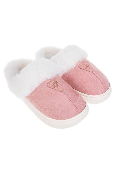 OEM Pink Winter Slipper with Reinforced Sole & White Faux Fur for Women 40-41