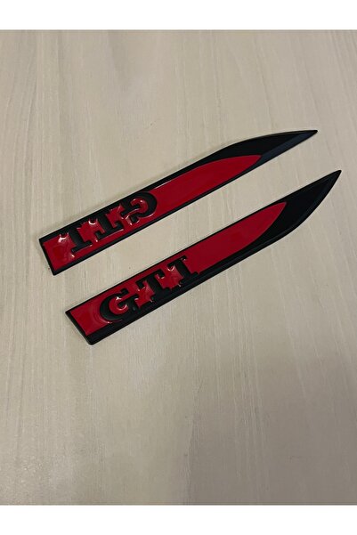 KSF GTI Kırmızı Siyah Metal Çamurluk Logo Arma