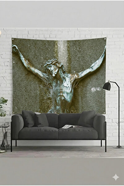 by EKTIREN Jesus Christ Wall Hanging - Decorative Tapestry with an Antique Look