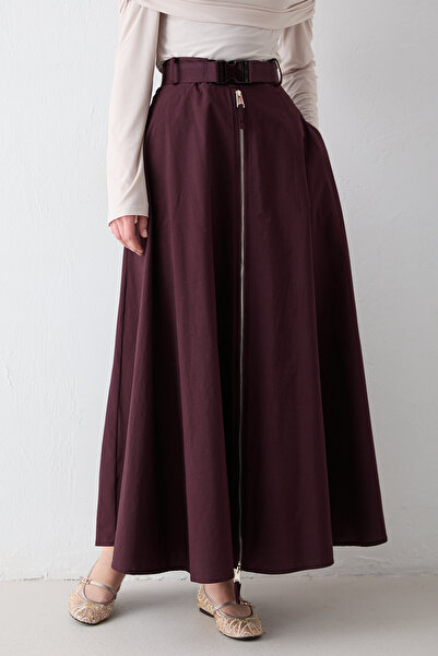 Melike Tatar Zip Detail Poplin Skirt 32-2714