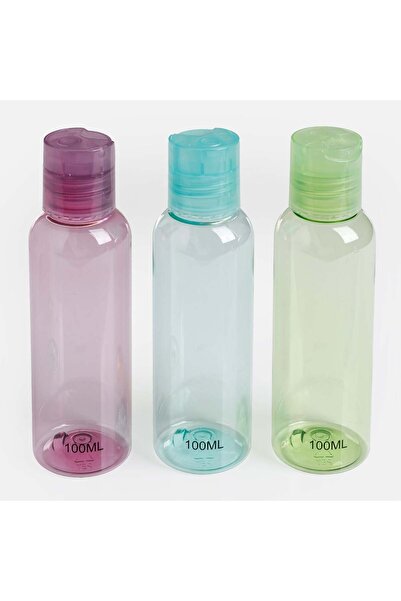 OEM Set of 100ml Transparent Colored Travel Bottles - 3pcs