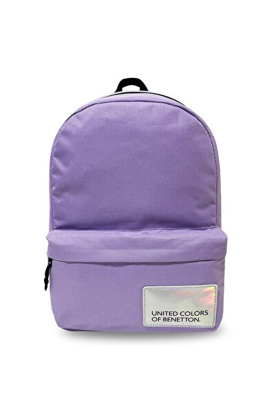 OEM Holographic Backpack Lilac Logo 30x14x44cm - Benetton