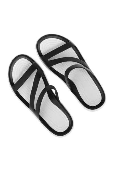 OEM Удобни плажни чехли с релефна подметка и черни презрамки за жени, размер 38