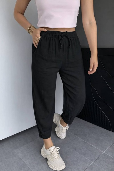 bb butik basic Παντελόνι Μουσελίνας Καρότο TR0935