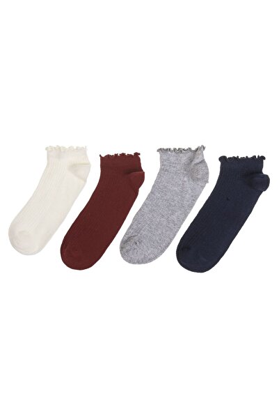 OEM Women's Short Socks with Stretchy Monochrome - 4 pairs 36-42