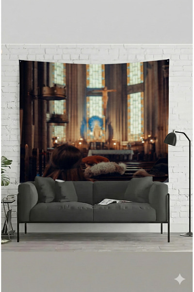 by EKTIREN Nostalgic Church and Romantic Couple Design Wall Covering