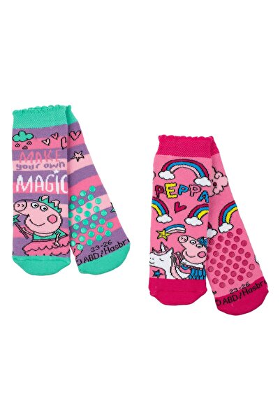 OEM Sosete de Iarna Turcoaz Fucsia cu Model Peppa Pig Anti-slip pentru Copii ...